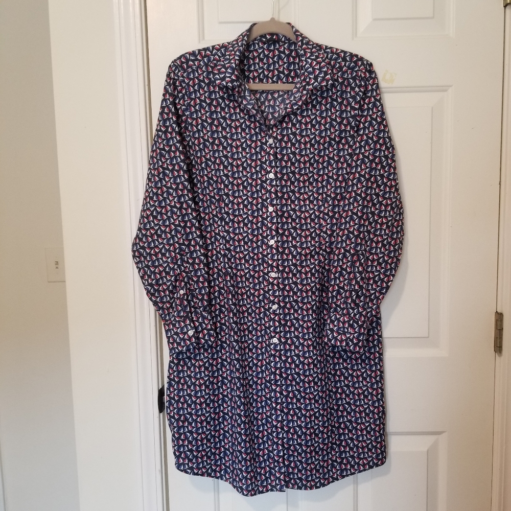 Brooks Brothers Sailboat print shirt dress